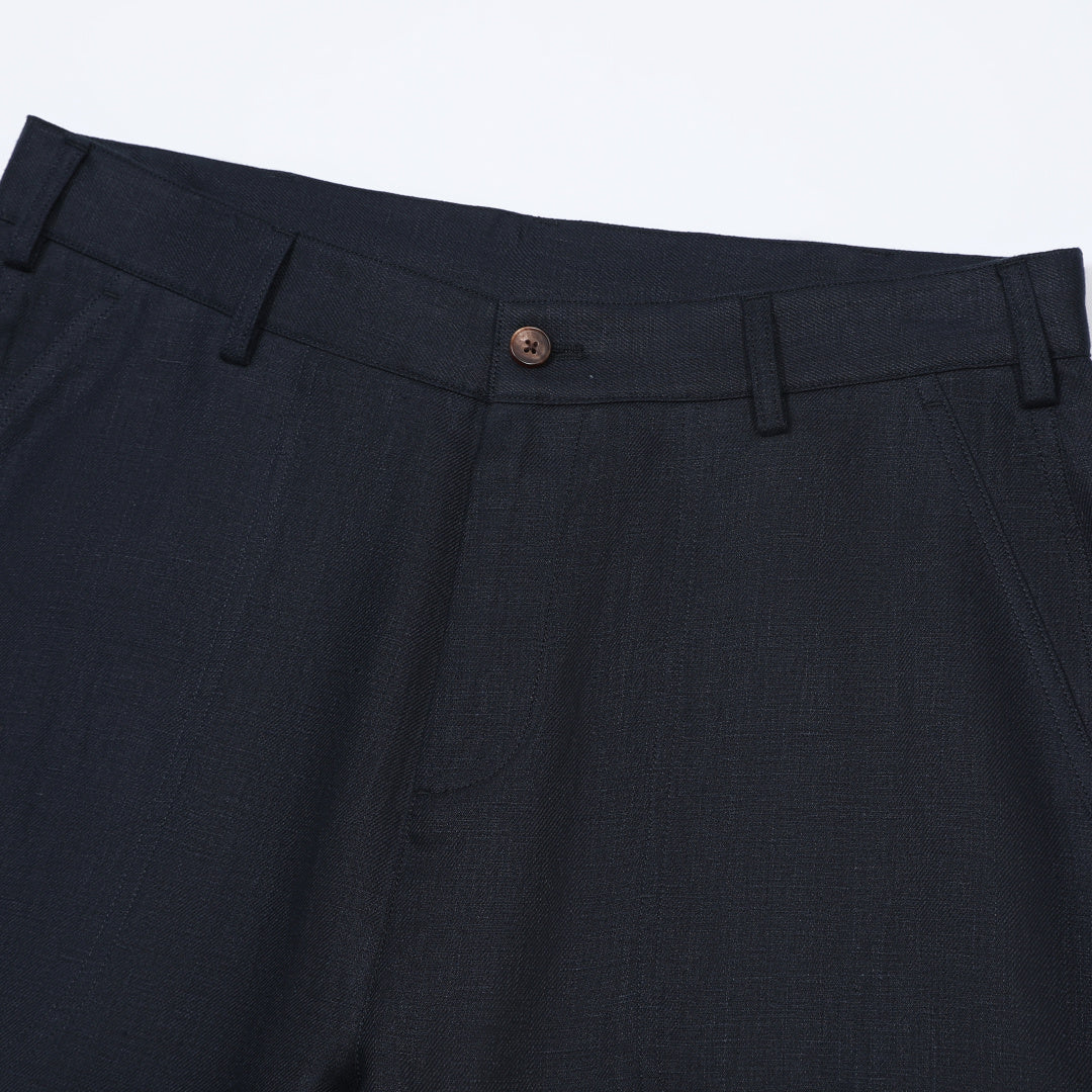Pantalon Dustin en Lin — Bleu Marine
