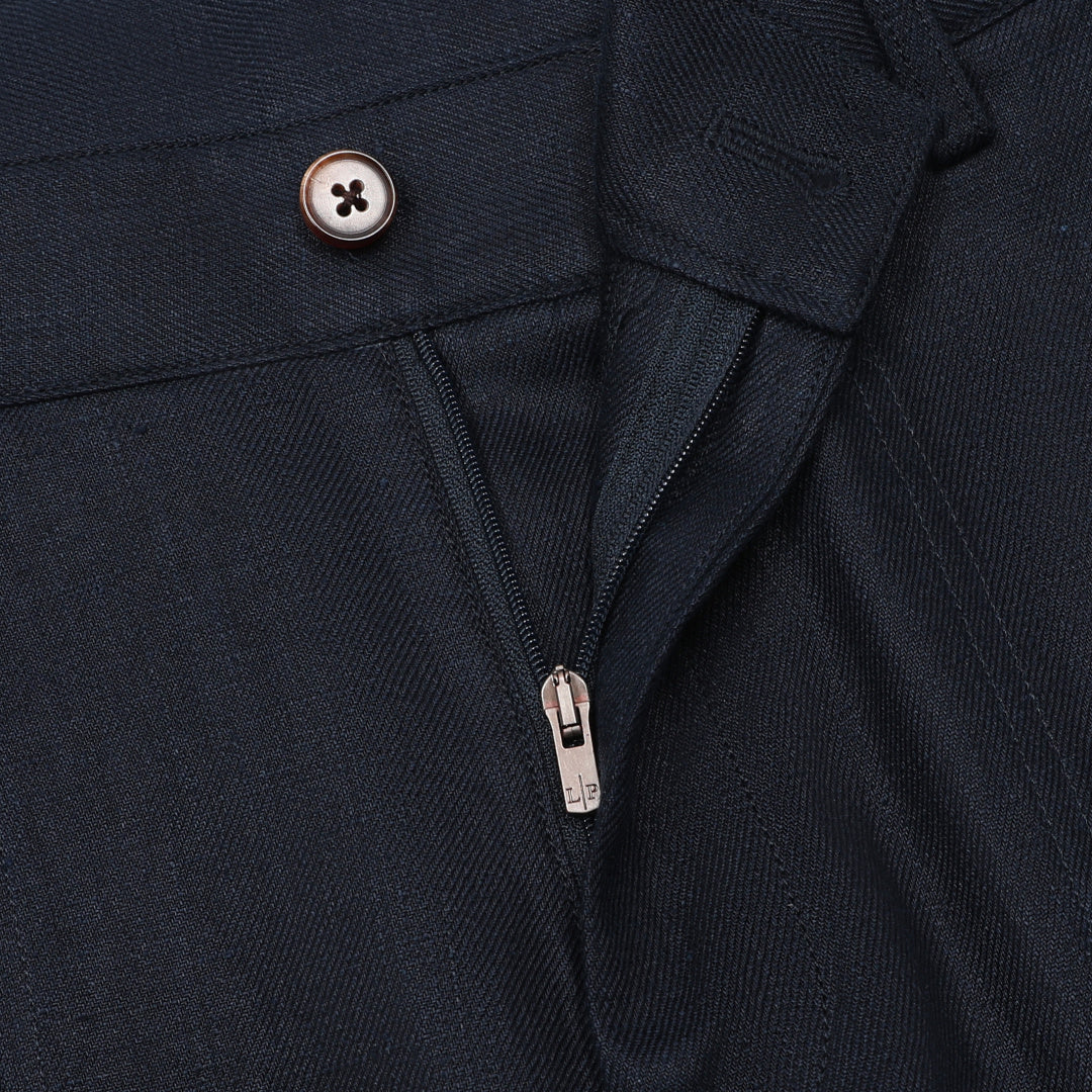 Pantalon Dustin en Lin — Bleu Marine