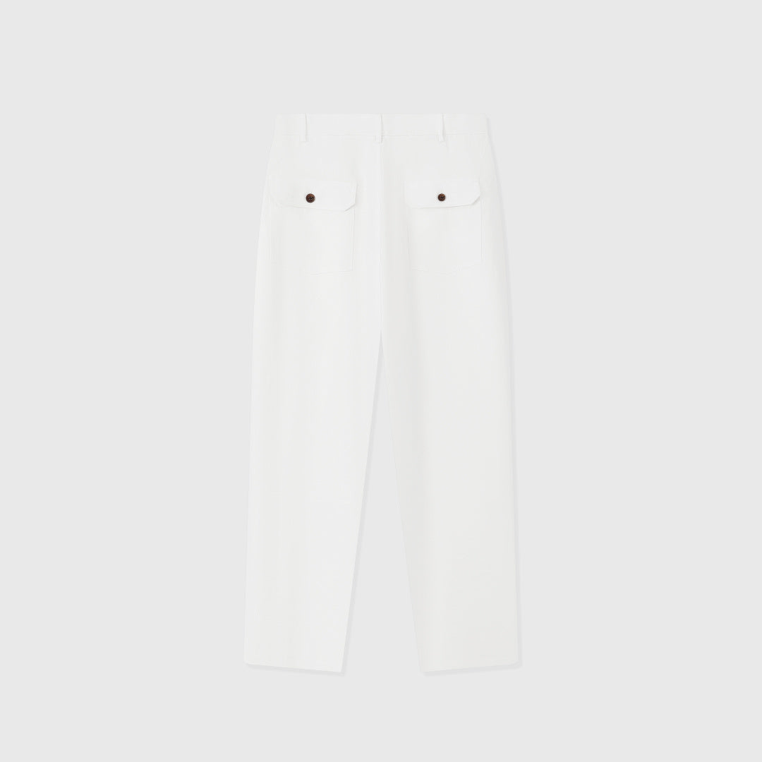 Pantalon Dustin en Lin — Blanc Cassé