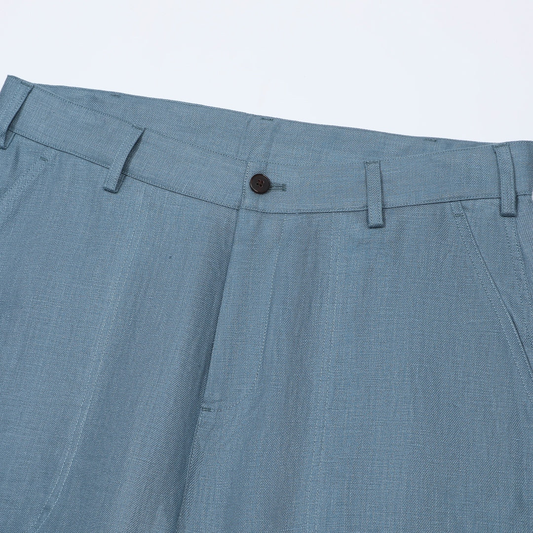 Pantalon Dustin en Lin — Vert Paon
