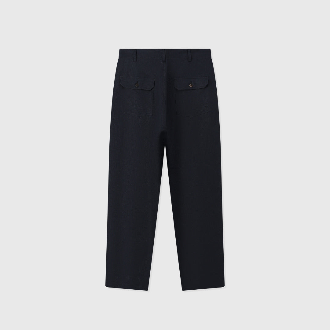 Pantalon Dustin en Lin — Bleu Marine