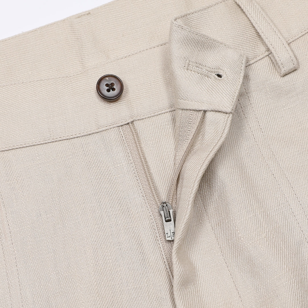 Pantalon Dustin en Lin — Beige Clair