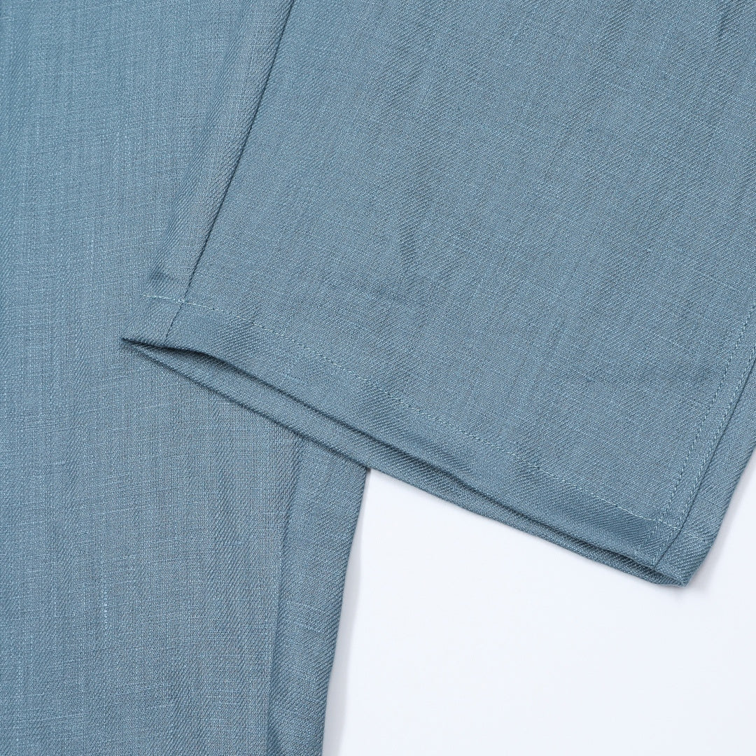 Pantalon Dustin en Lin — Vert Paon