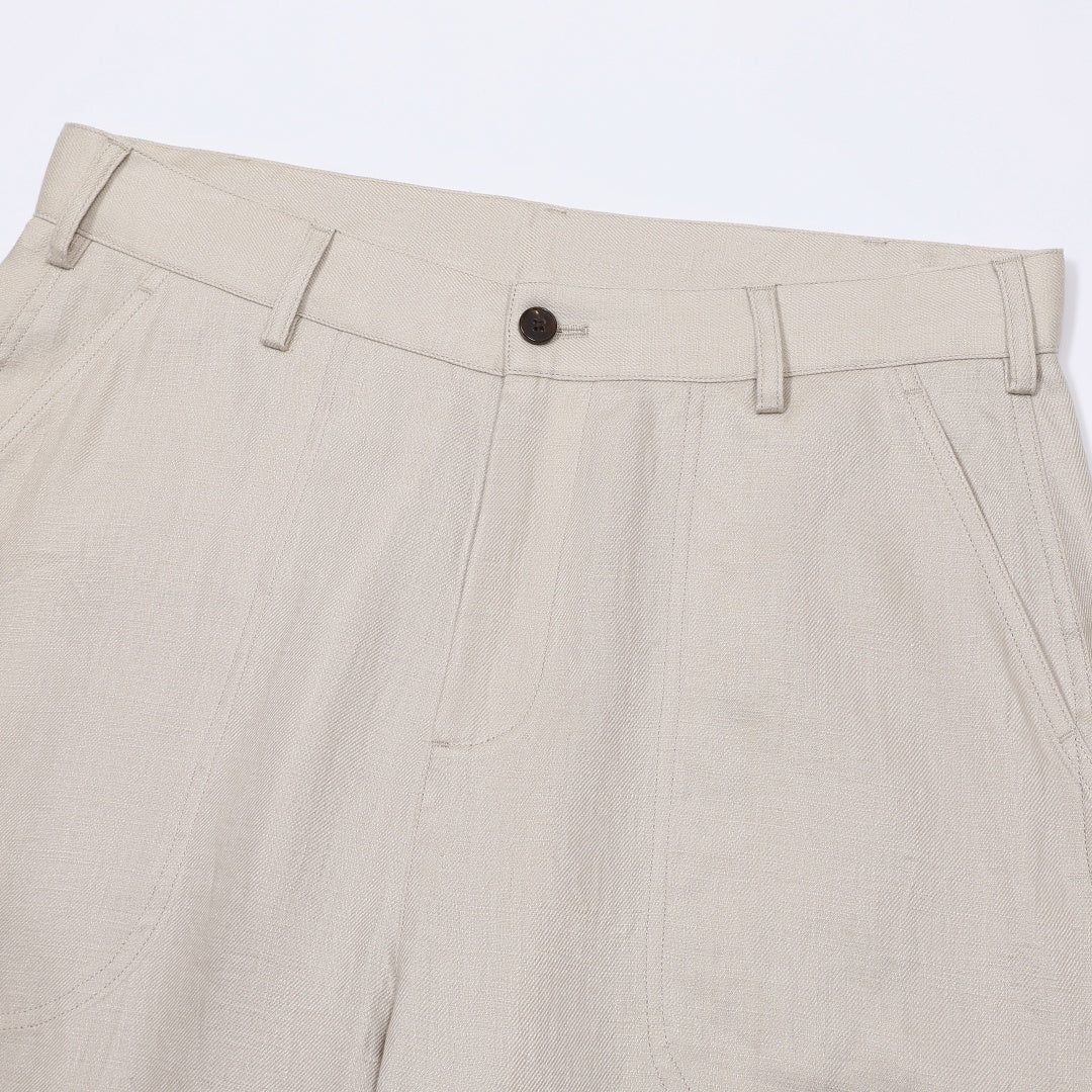 Pantalon Dustin en Lin — Beige Clair