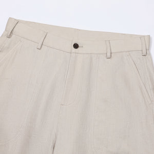 Pantalon Dustin en Lin — Beige Clair