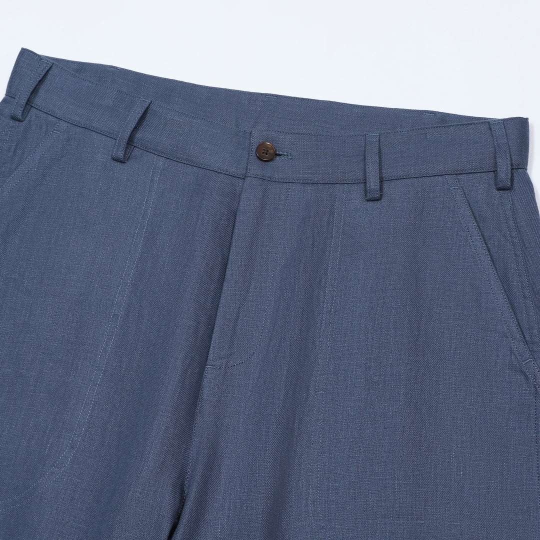 Pantalon Dustin en Lin — Bleu Denim