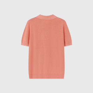 Polo Côtelé Lin & Coton — Rose Corail