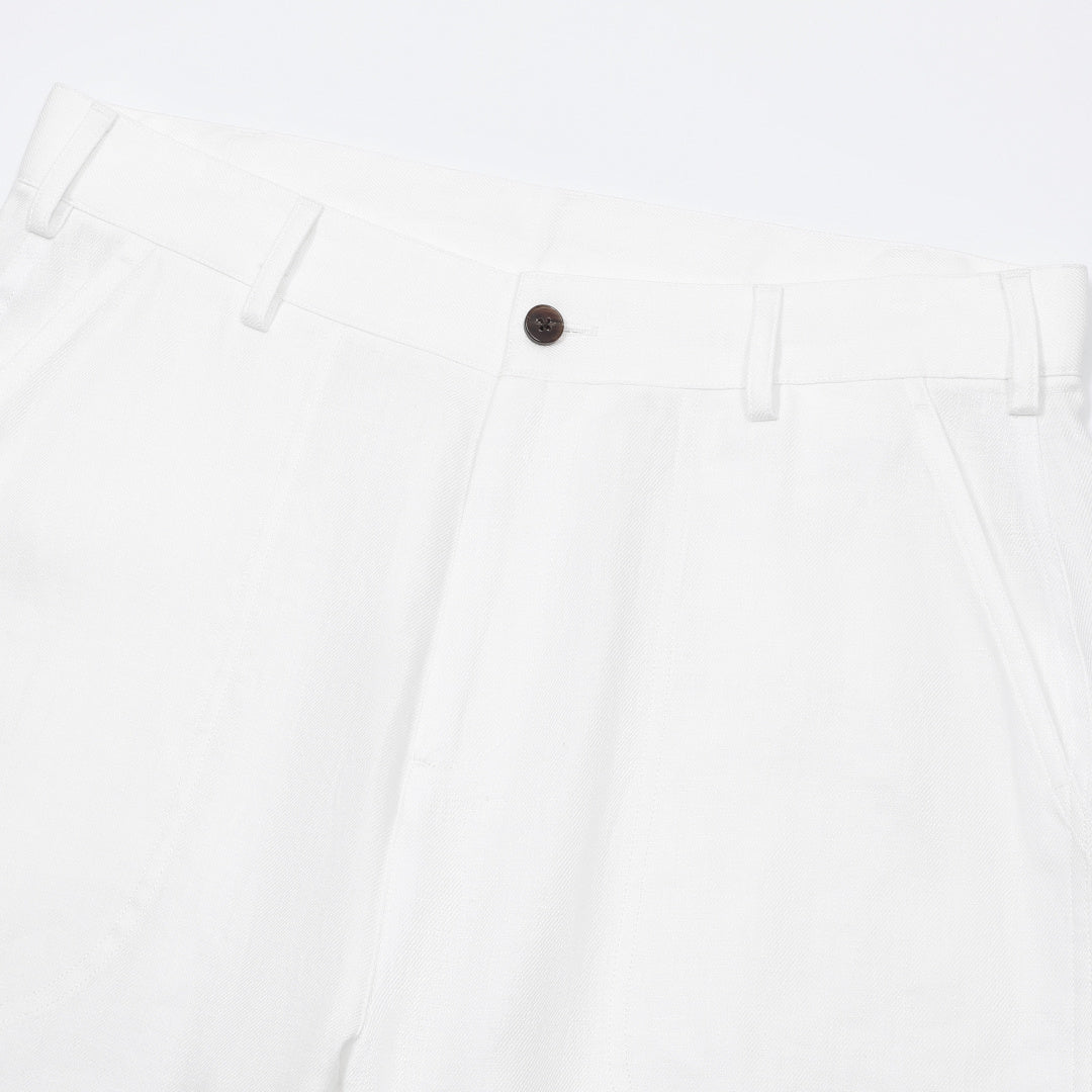 Pantalon Dustin en Lin — Blanc Cassé